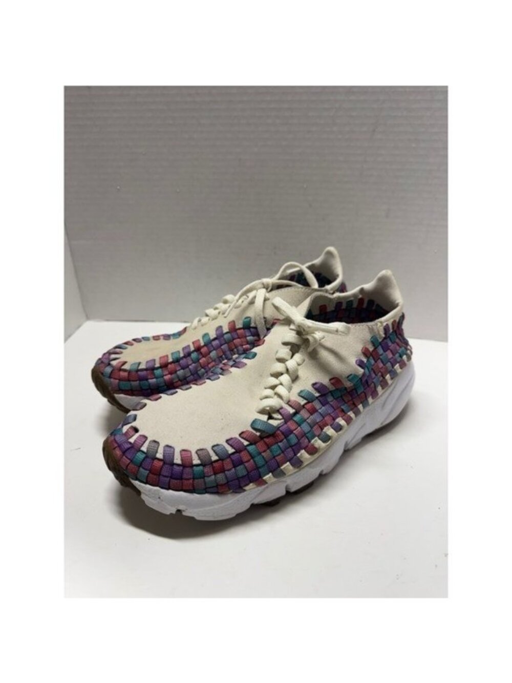 Nike Air Footscape Woven NM Sail Multi-Color Sneakers 917698-100 Pastel Women 7